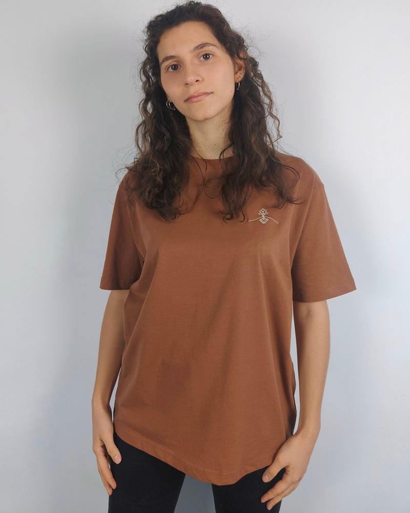 Camiseta oversize 100% algodón orgánico - Caramelo
