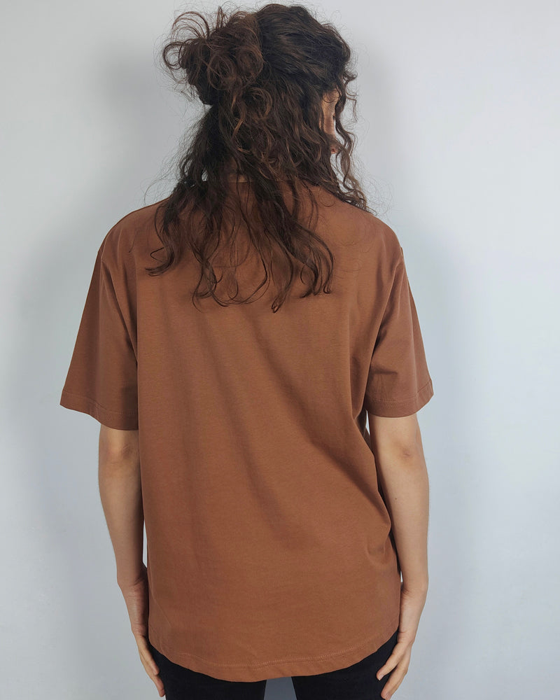 Camiseta oversize 100% algodón orgánico - Caramelo