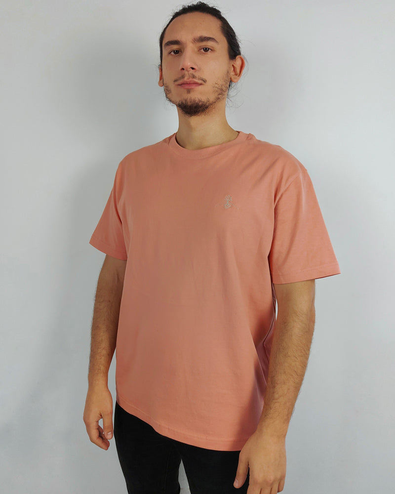 Camiseta oversize 100% algodón orgánico - Rosa Salmón