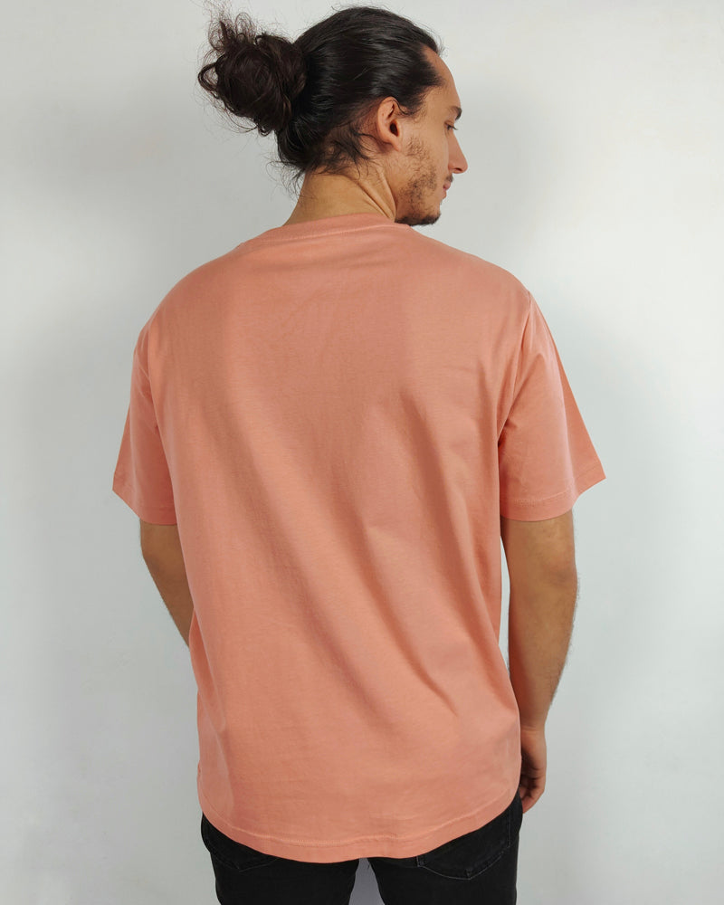 Camiseta oversize 100% algodón orgánico - Rosa Salmón
