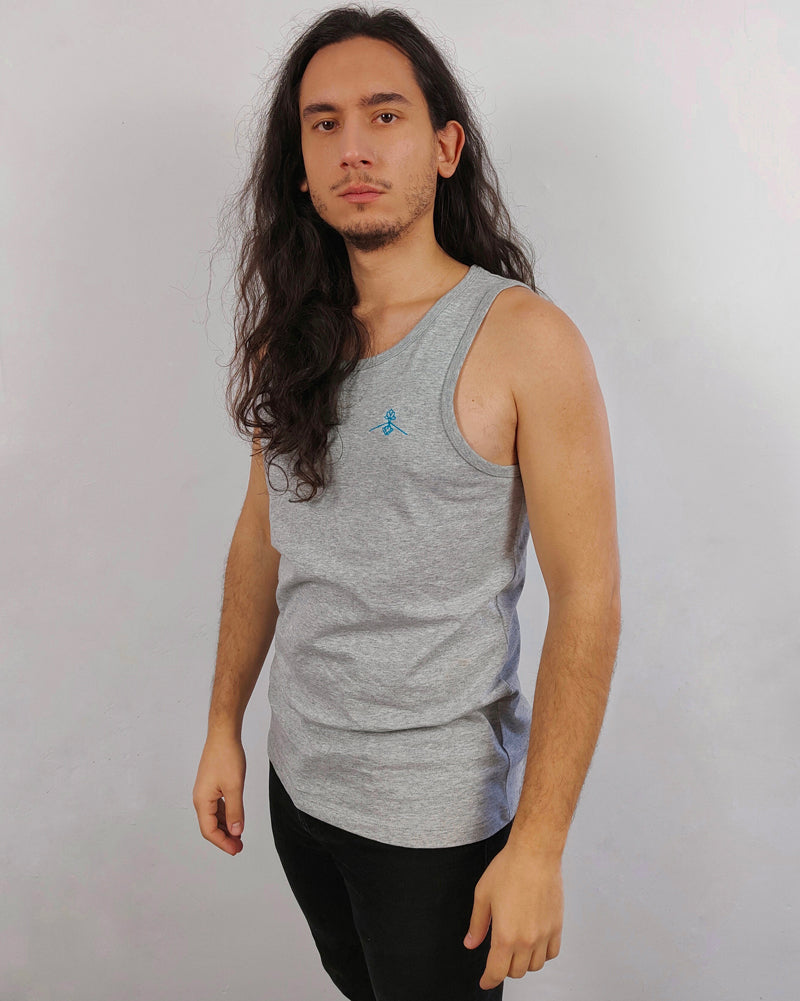 Camiseta tirantes ajustada - Gris Jaspeado