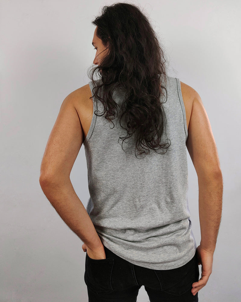 Camiseta tirantes ajustada - Gris Jaspeado