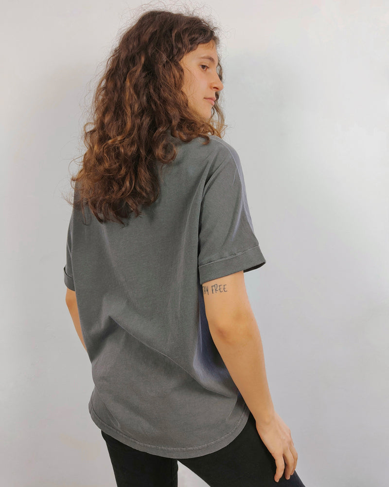 Camiseta oversize manga murciélago - Antracita