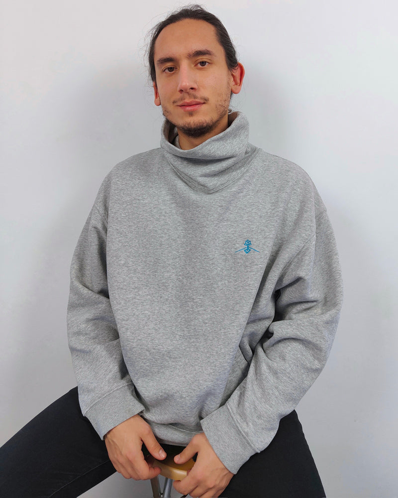 Oversized funnel neck sweatshirt - Heather Grey