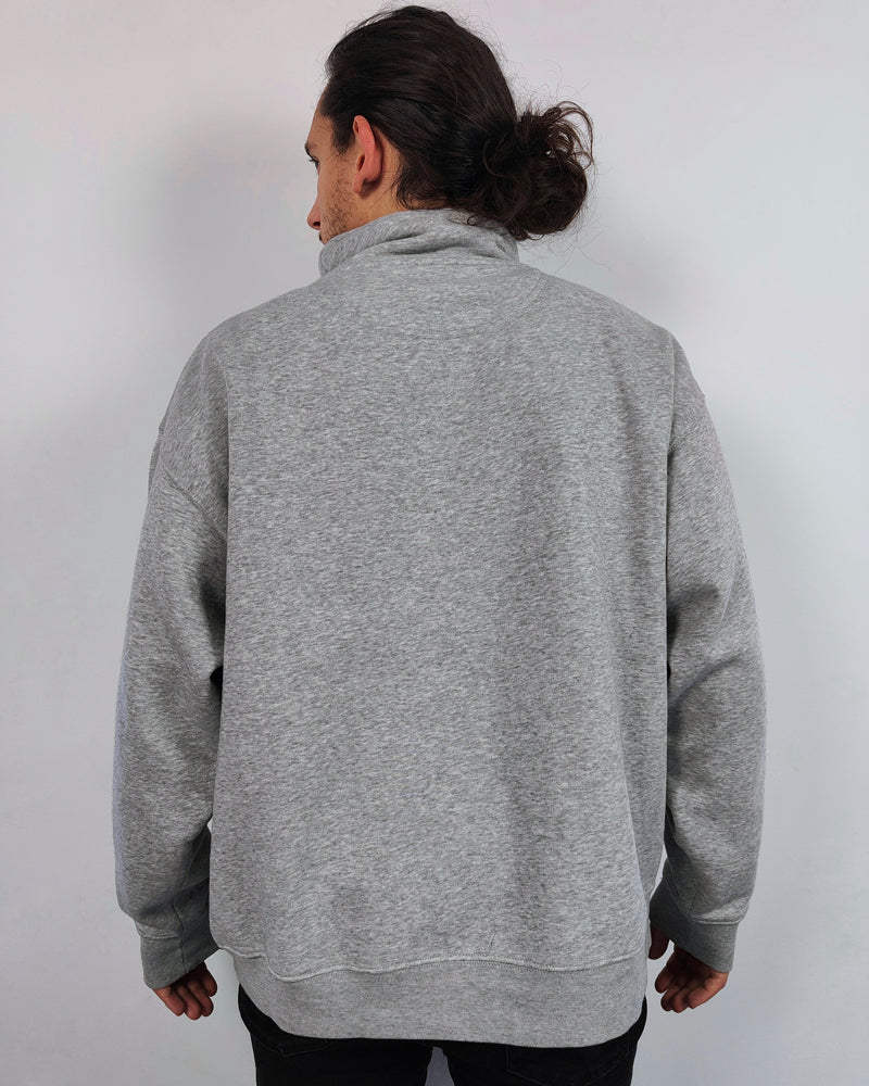 Oversized funnel neck sweatshirt - Heather Grey