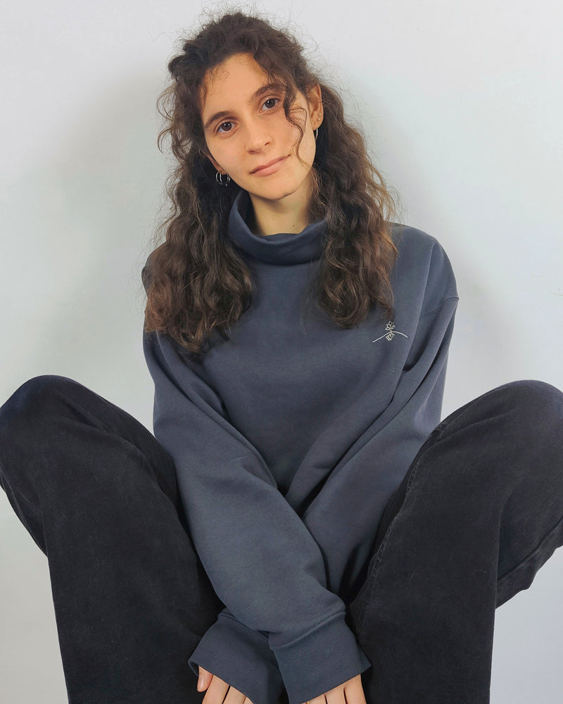 Oversized funnel neck sweatshirt - Indian Ink