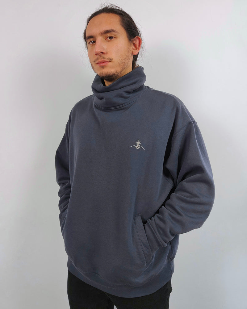 Oversized funnel neck sweatshirt - Indian Ink