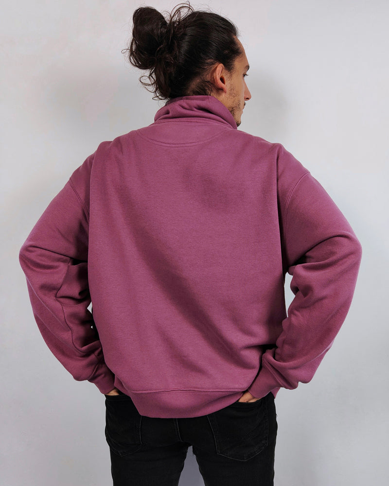 Oversized funnel neck sweatshirt - Malva