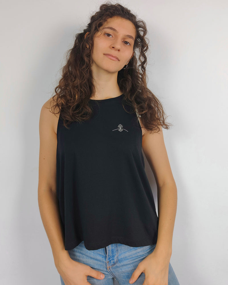 Camiseta tirantes holgada - Negro