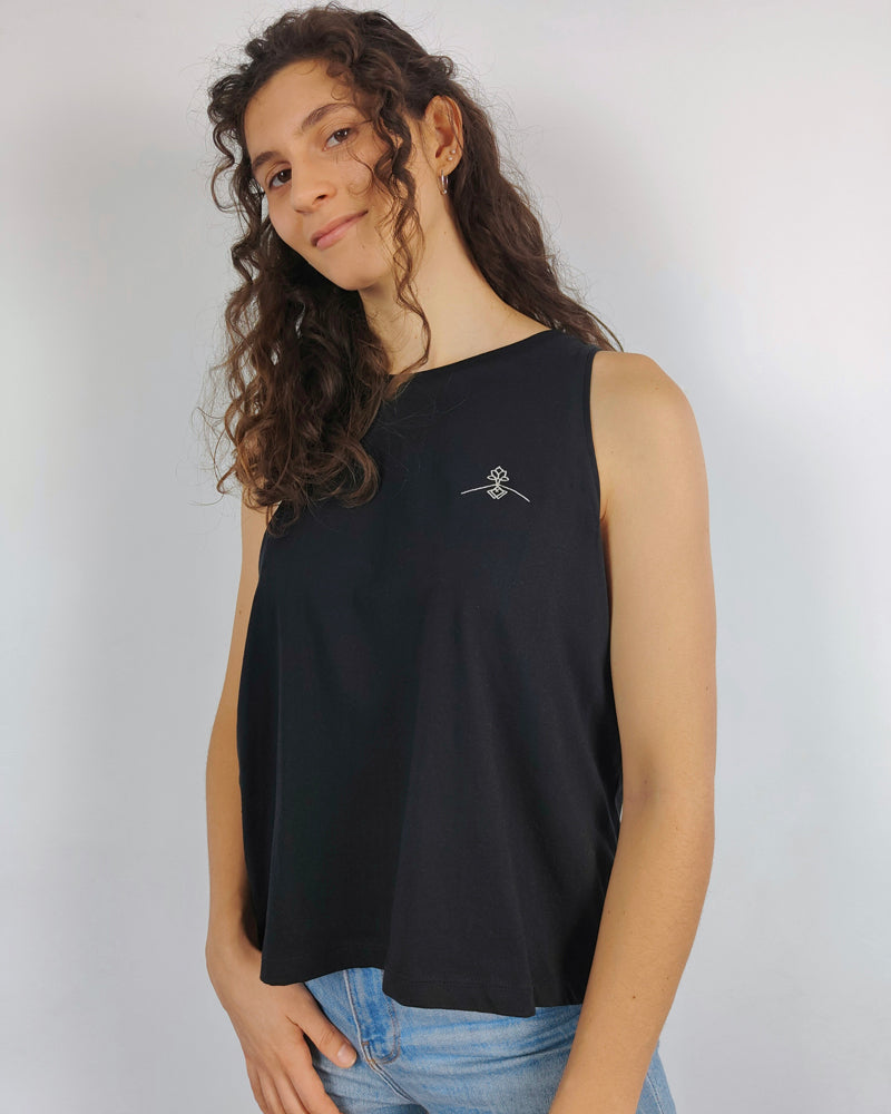 Camiseta tirantes holgada - Negro