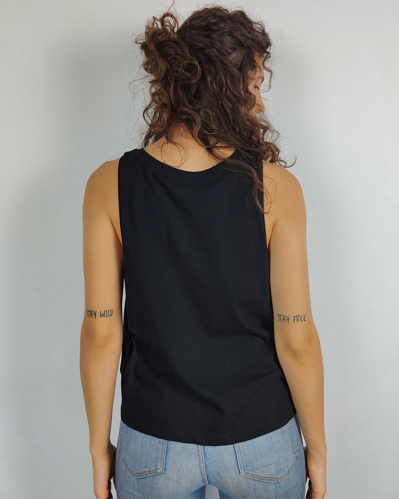 Camiseta tirantes holgada - Negro