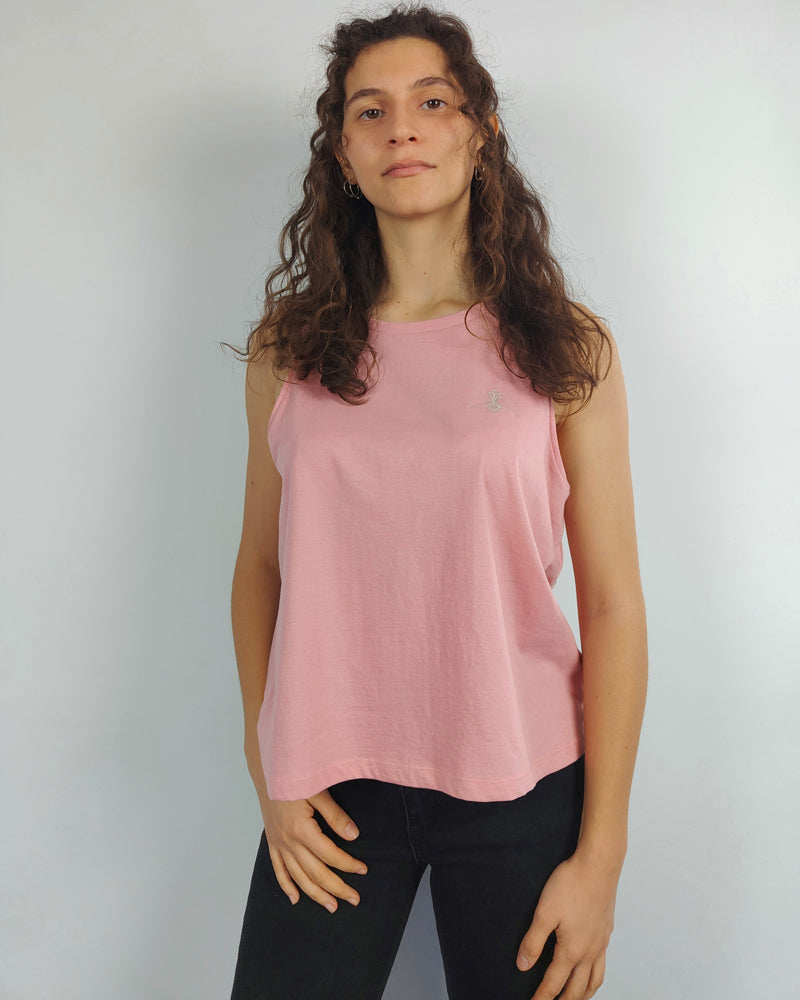 Camiseta tirantes holgada - Coral