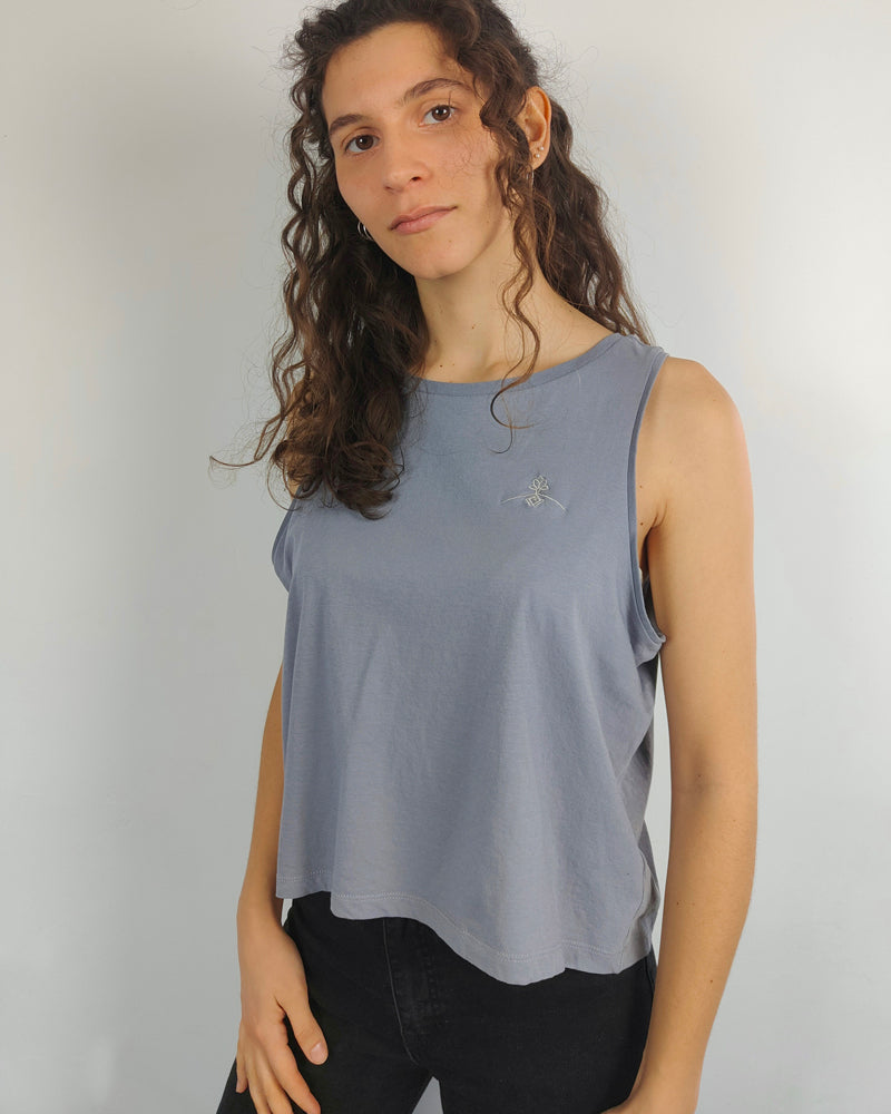 Camiseta tirantes holgada - Gris Lavanda