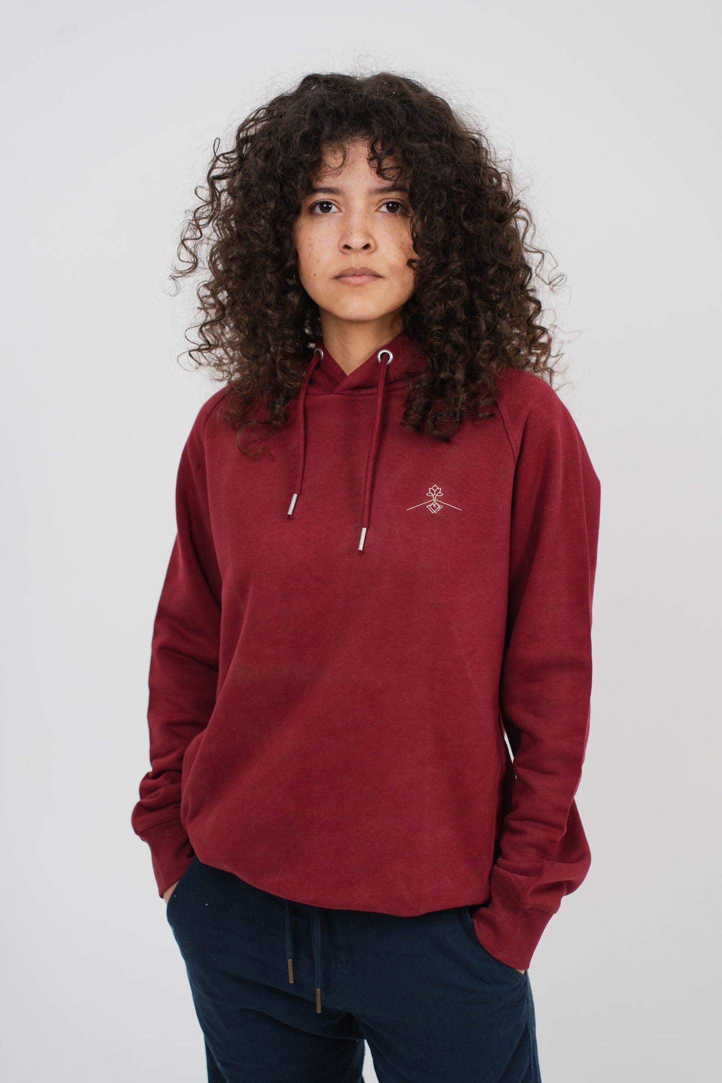 Sudadera capucha regular fit - Burdeos