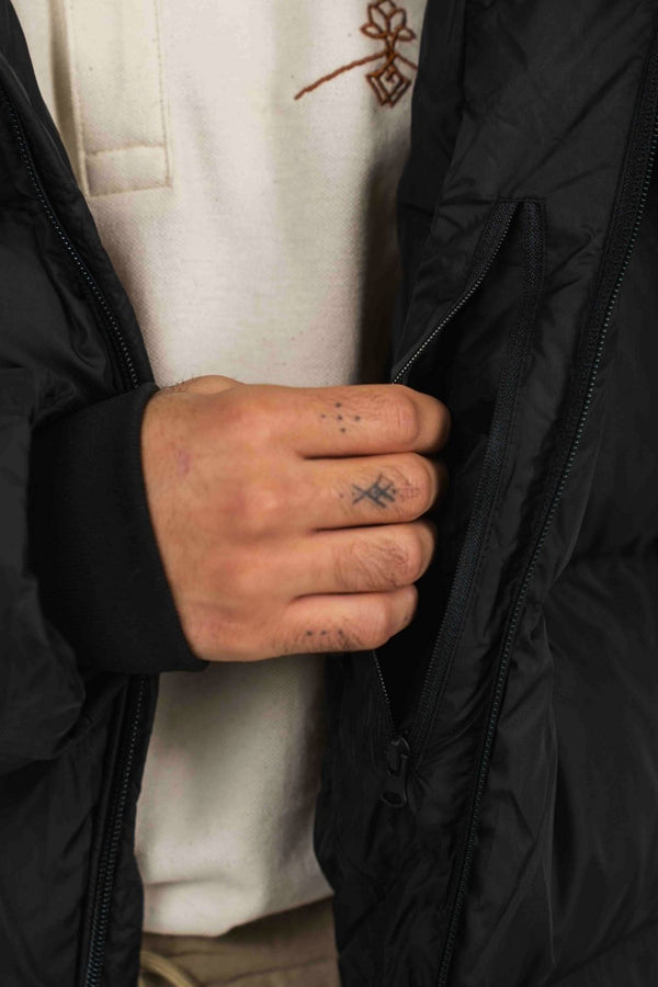 Anorak acolchado materiales reciclados - Negro