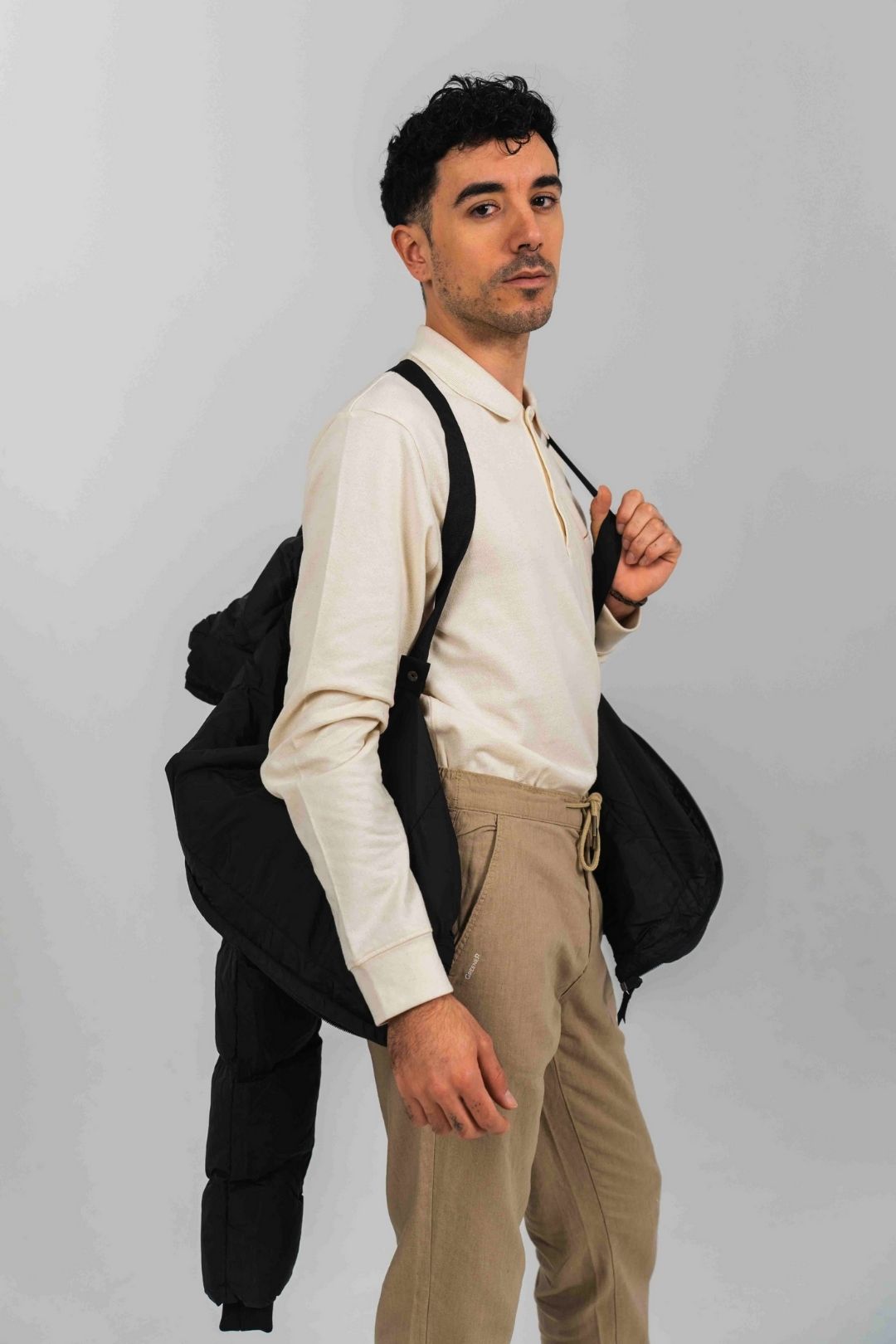 Anorak acolchado materiales reciclados - Negro