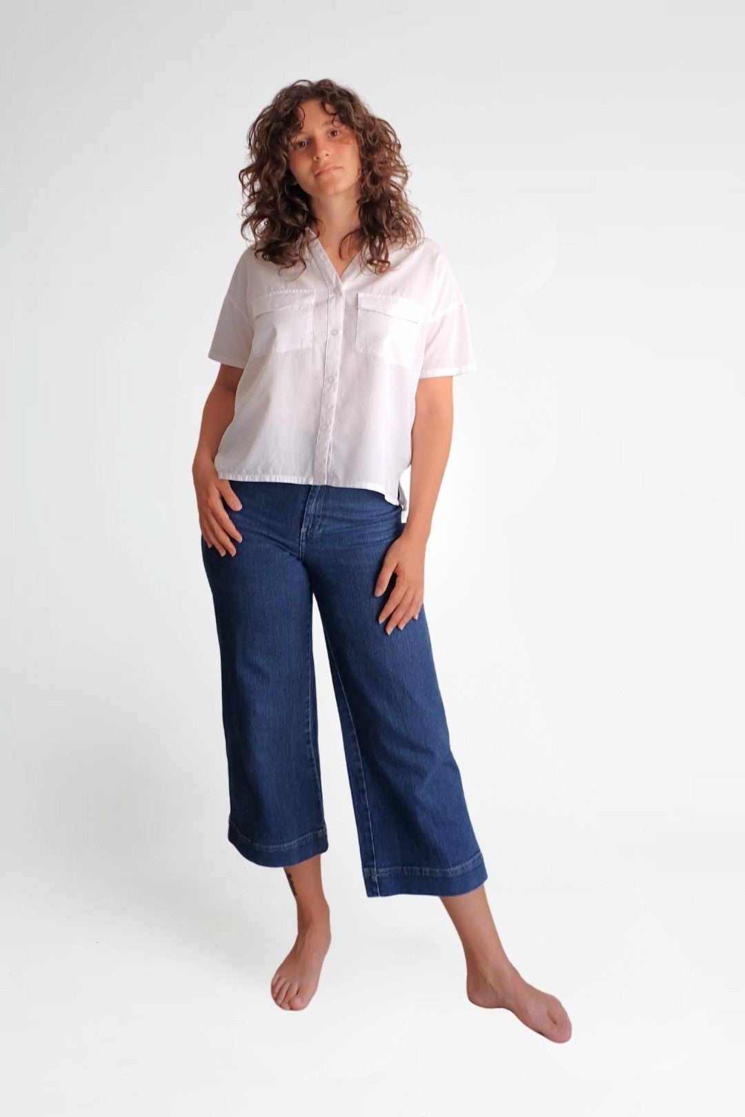 Camisa Tencel y algodón orgánico - Blanco
