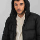 Anorak acolchado materiales reciclados - Negro