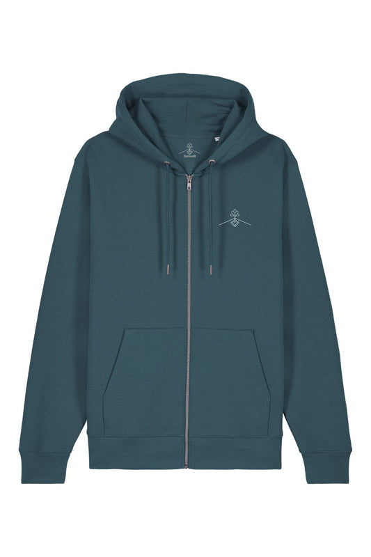 Organic cotton zip sweatshirt - Boreal