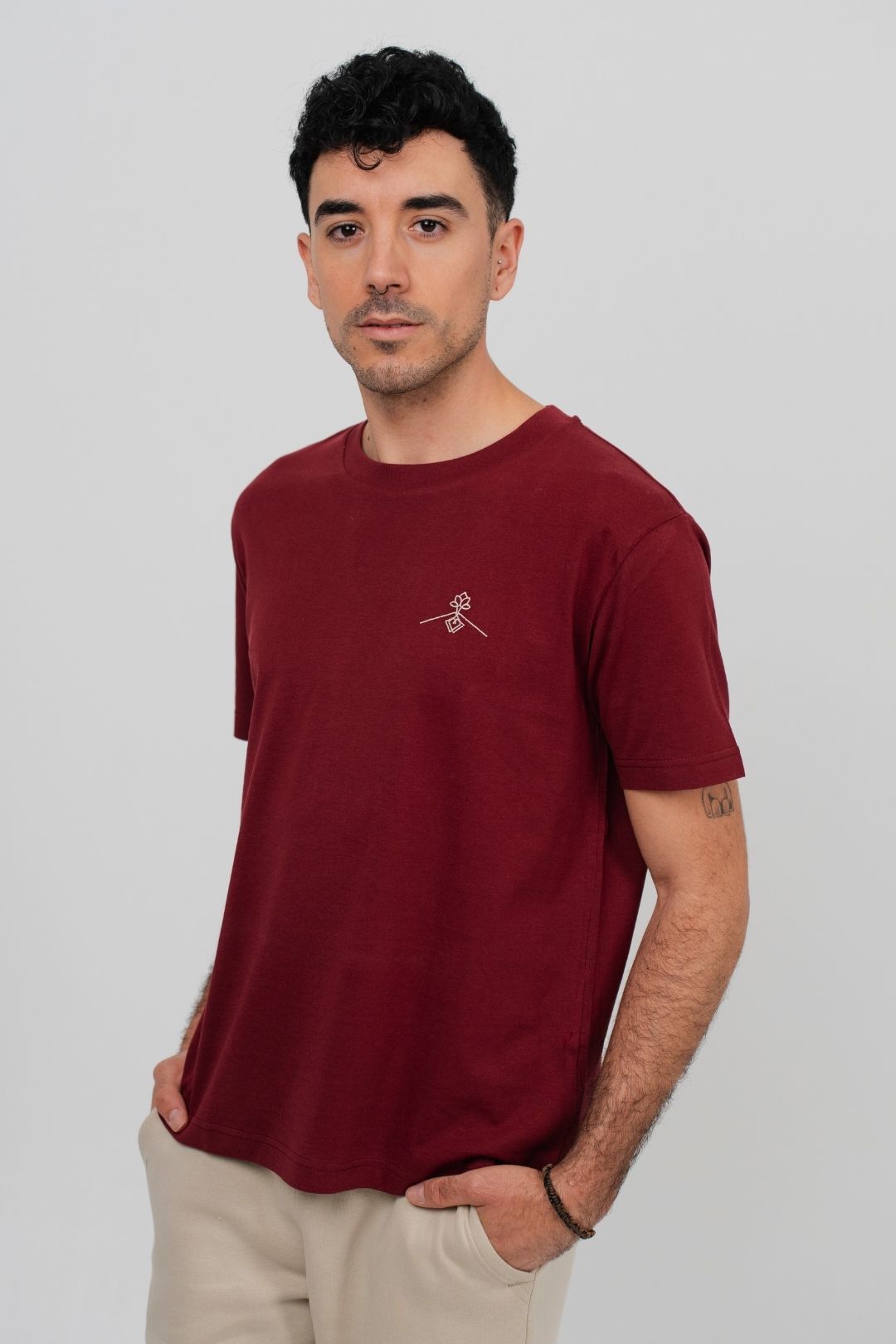 T-shirt oversize 100% coton biologique - Bordeaux