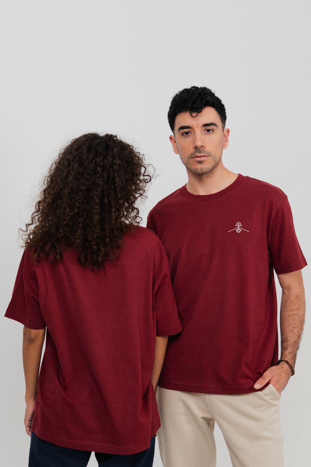 T-shirt oversize 100% coton biologique - Bordeaux