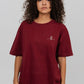 T-shirt oversize 100% coton biologique - Bordeaux
