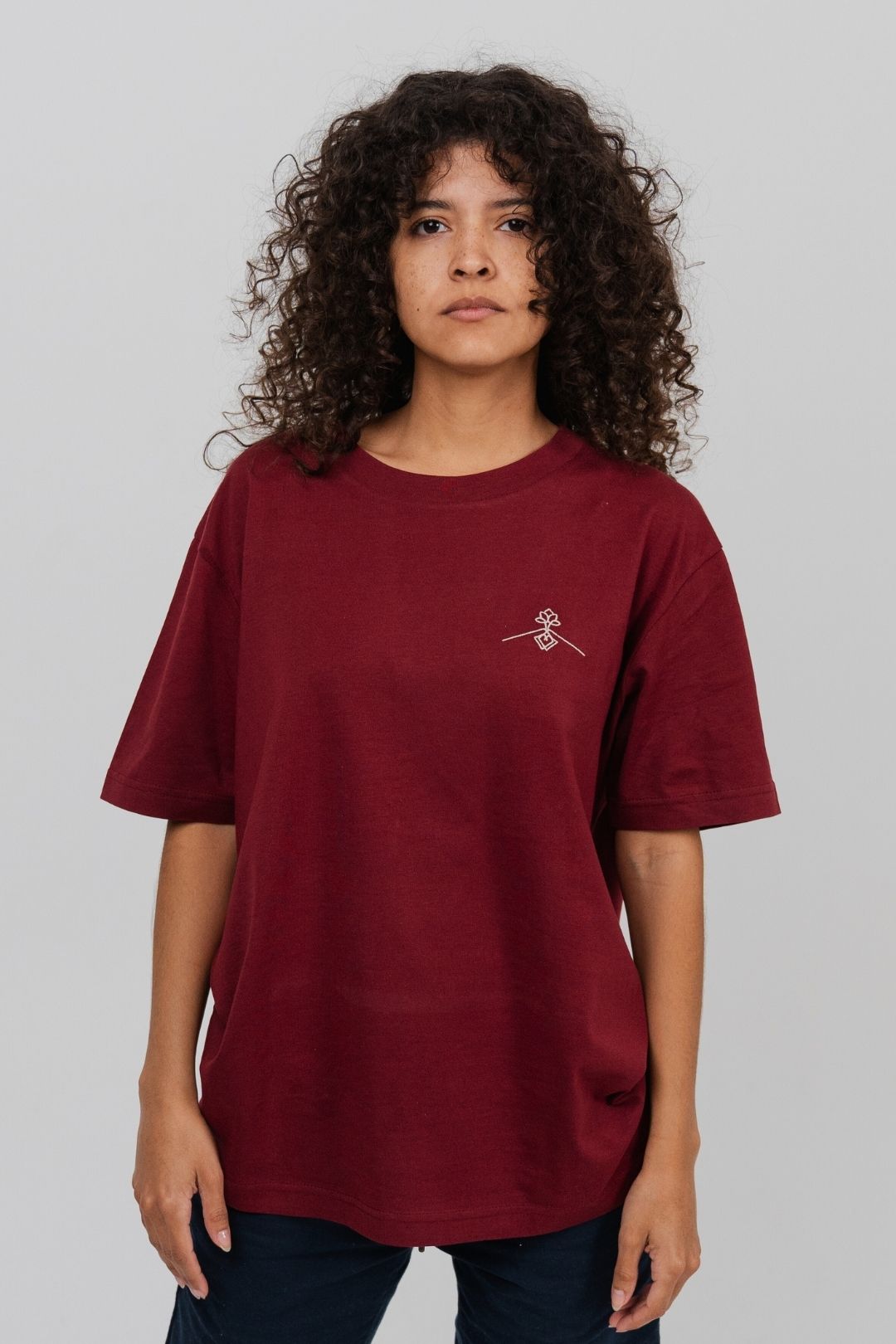 T-shirt oversize 100% coton biologique - Bordeaux