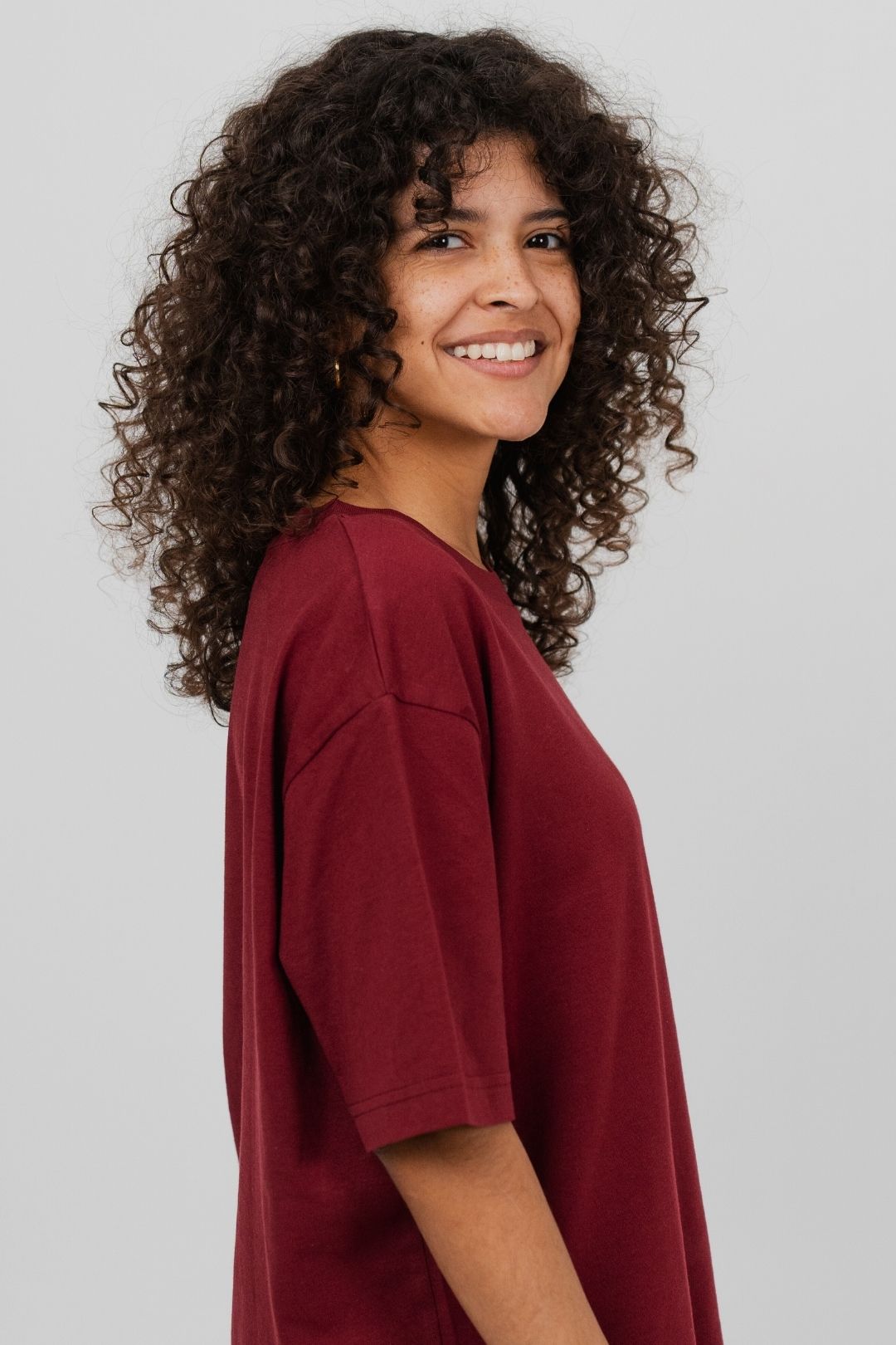 T-shirt oversize 100% coton biologique - Bordeaux