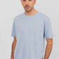 T-shirt oversize 100% coton biologique - Bleu Brume