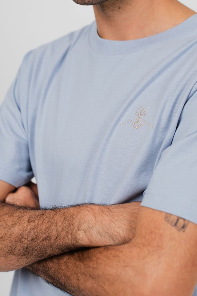 T-shirt oversize 100% coton biologique - Bleu Brume