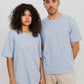 T-shirt oversize 100% coton biologique - Bleu Brume