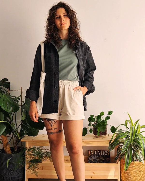 Short ample en coton bio - Naturel