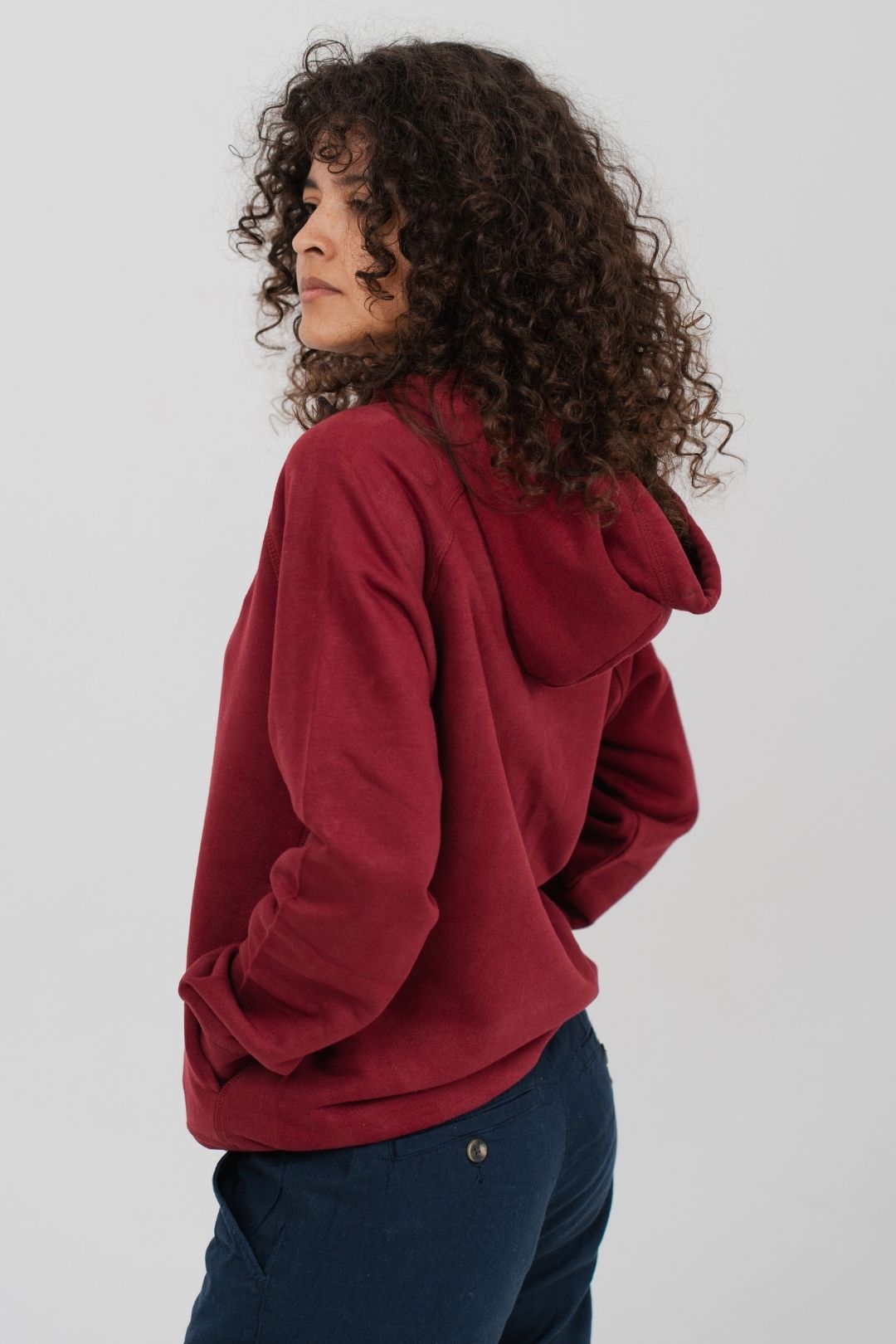 Sweat à capuche coupe classique - Bordeaux