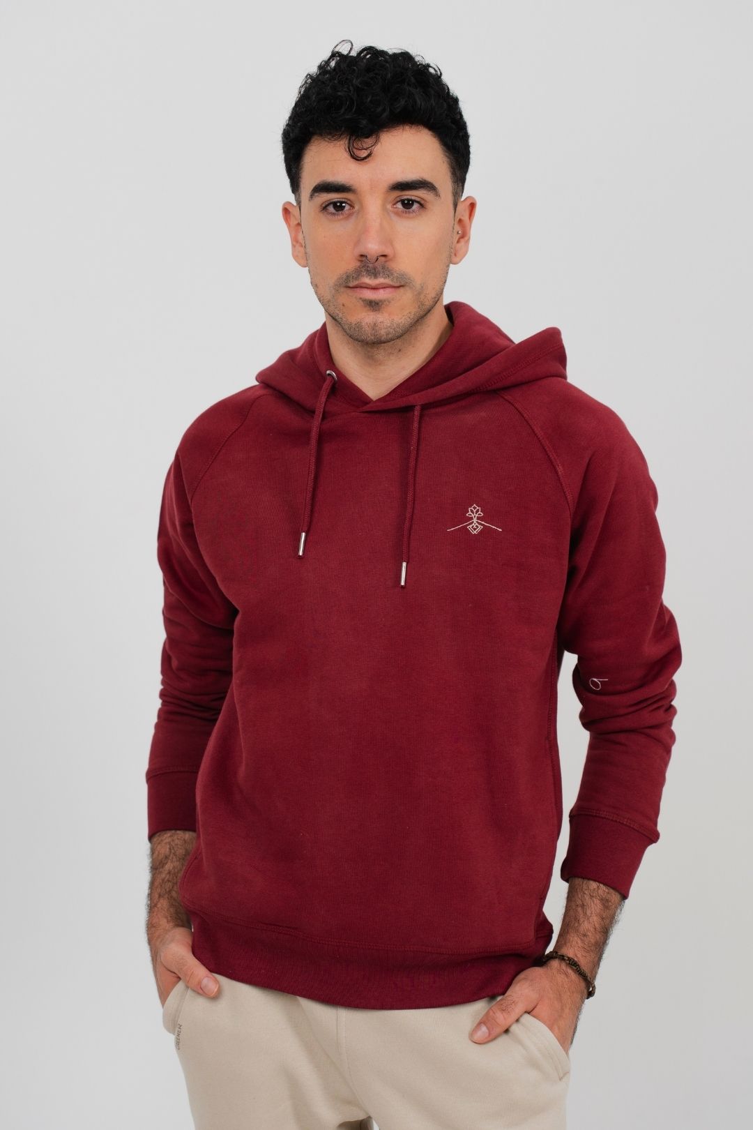 Sweat à capuche coupe classique - Bordeaux