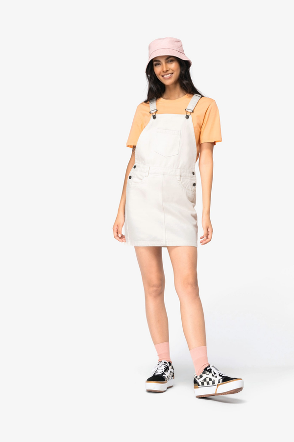 Vestido tipo peto - Natural