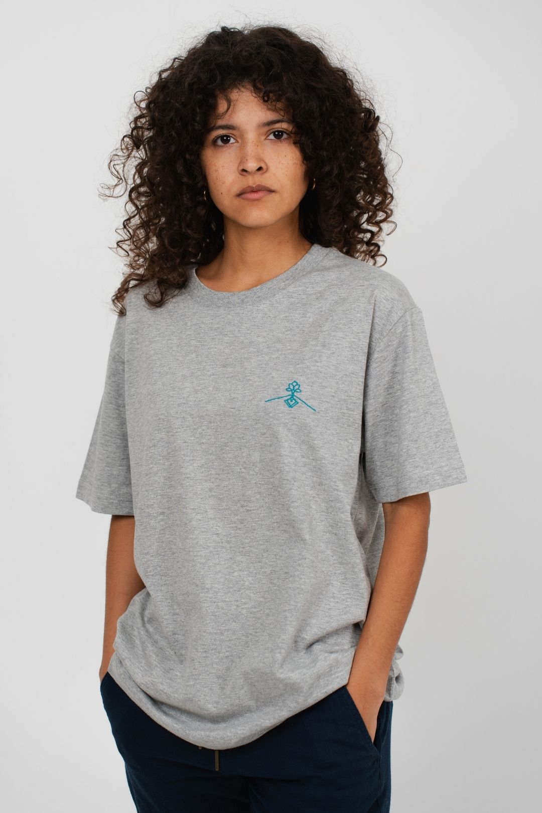 T-shirt oversize 100% coton biologique - Gris Chiné