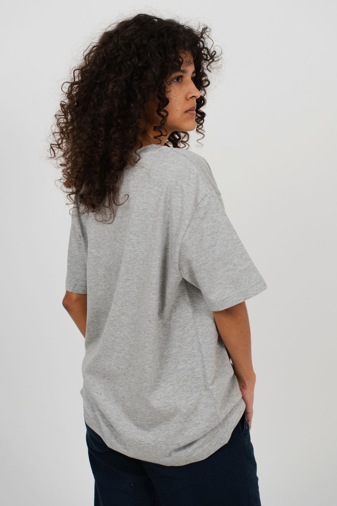 T-shirt oversize 100% coton biologique - Gris Chiné