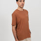 Oversized 100% organic cotton T-shirt - Caramel