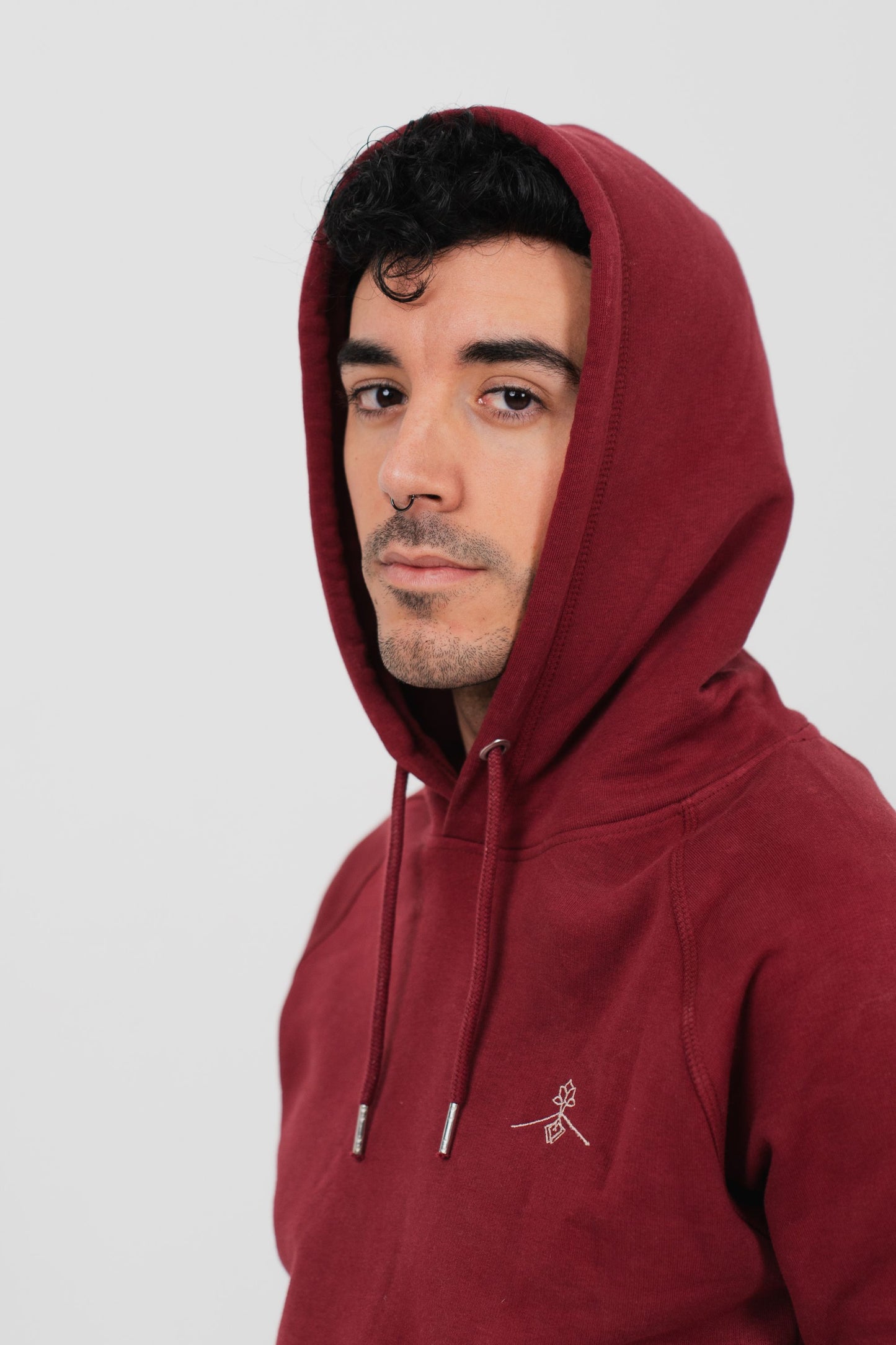 Sudadera capucha regular fit - Burdeos