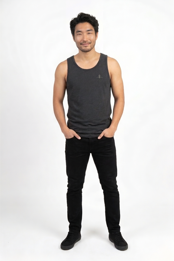 Camiseta tirantes orgánica - Gris Oscuro Jaspeado