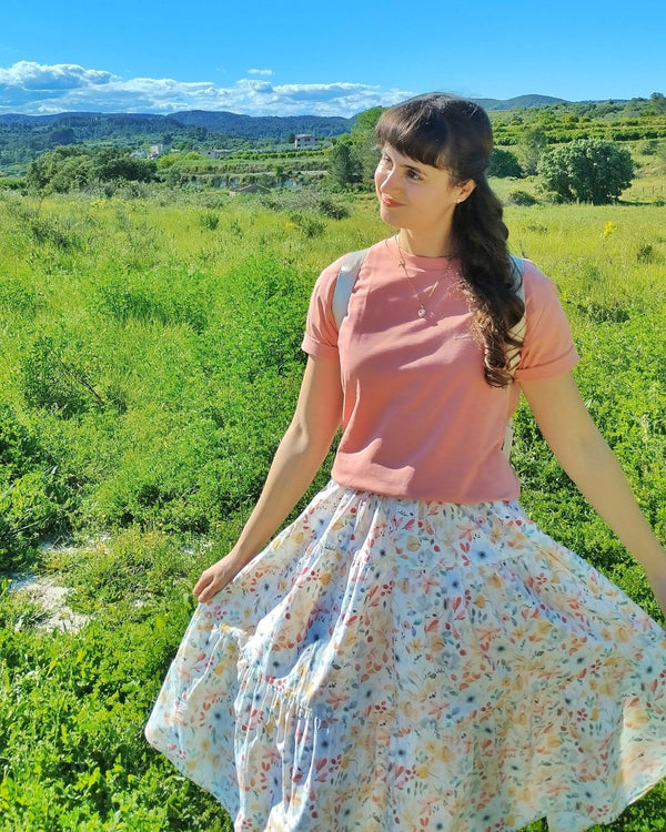 T-shirt oversize 100% coton biologique - Rose Saumon