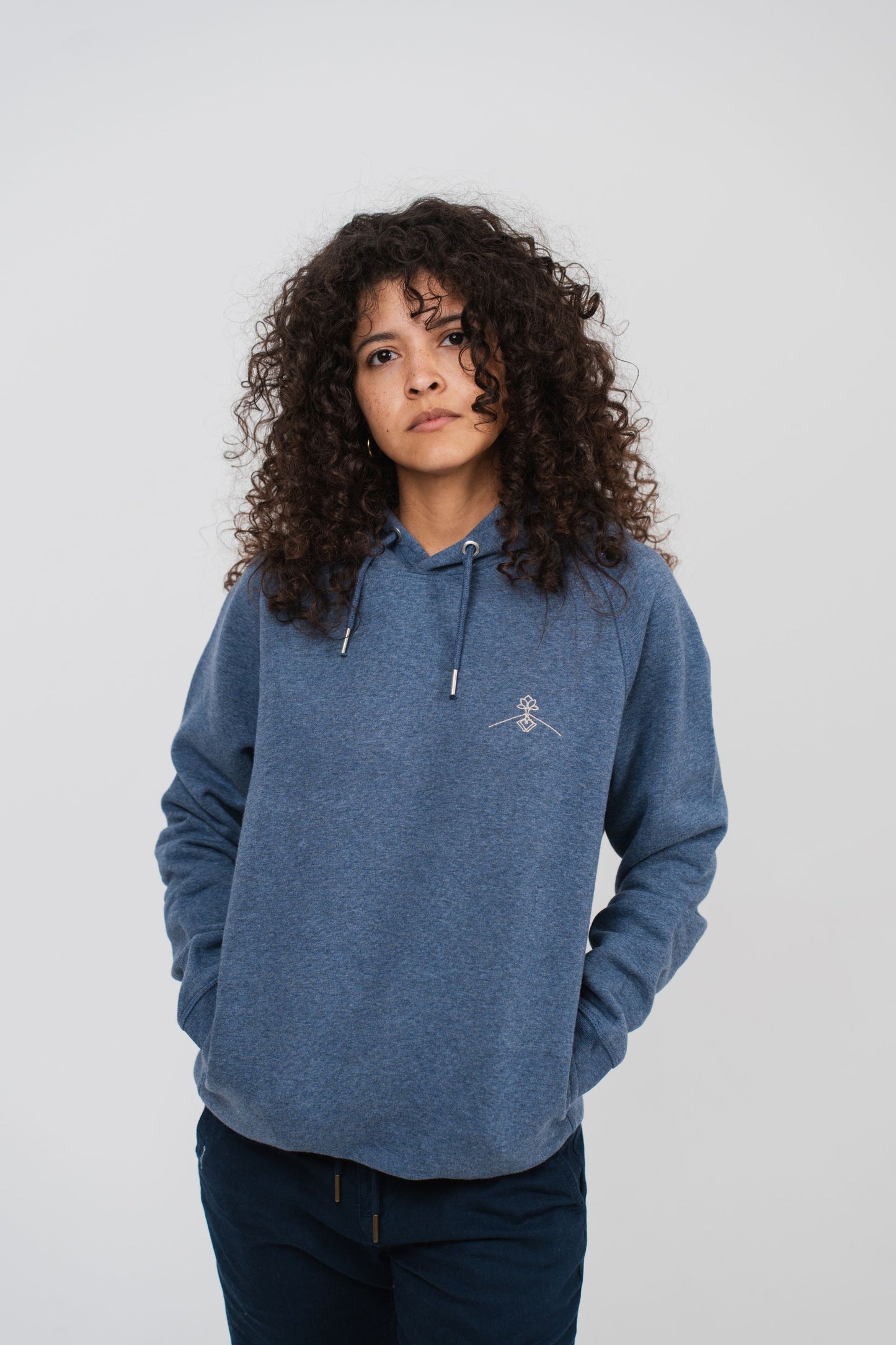 Regular fit hoodie - Heather Blue