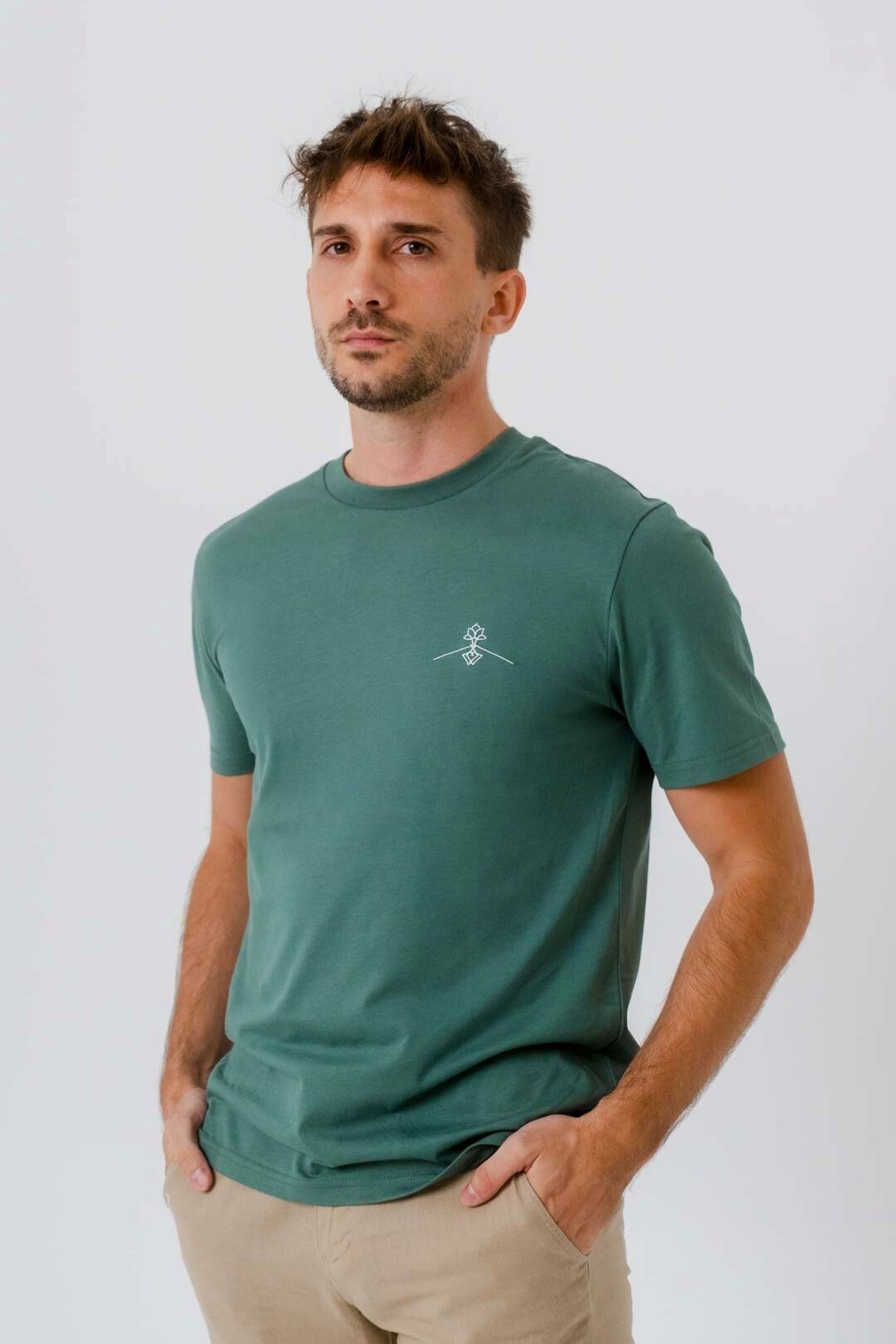 T-shirt coupe régulière 100% coton biologique - Vert Ethnique