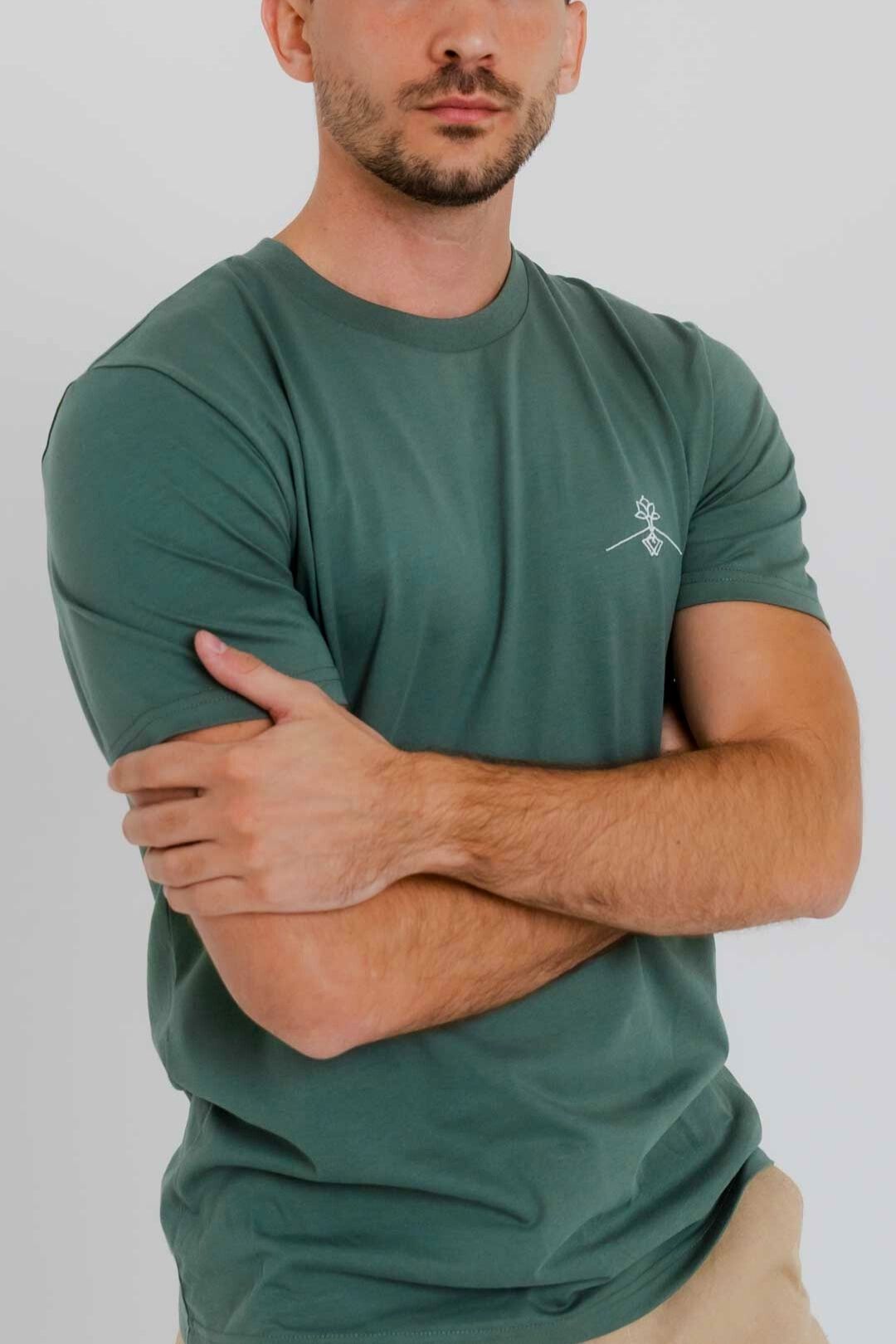 T-shirt coupe régulière 100% coton biologique - Vert Ethnique