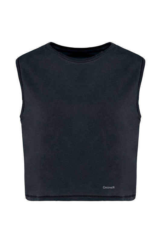 Crop Tank Top - Antique Charcoal Grey