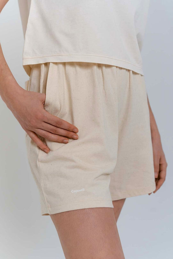 Short ample en coton bio - Naturel