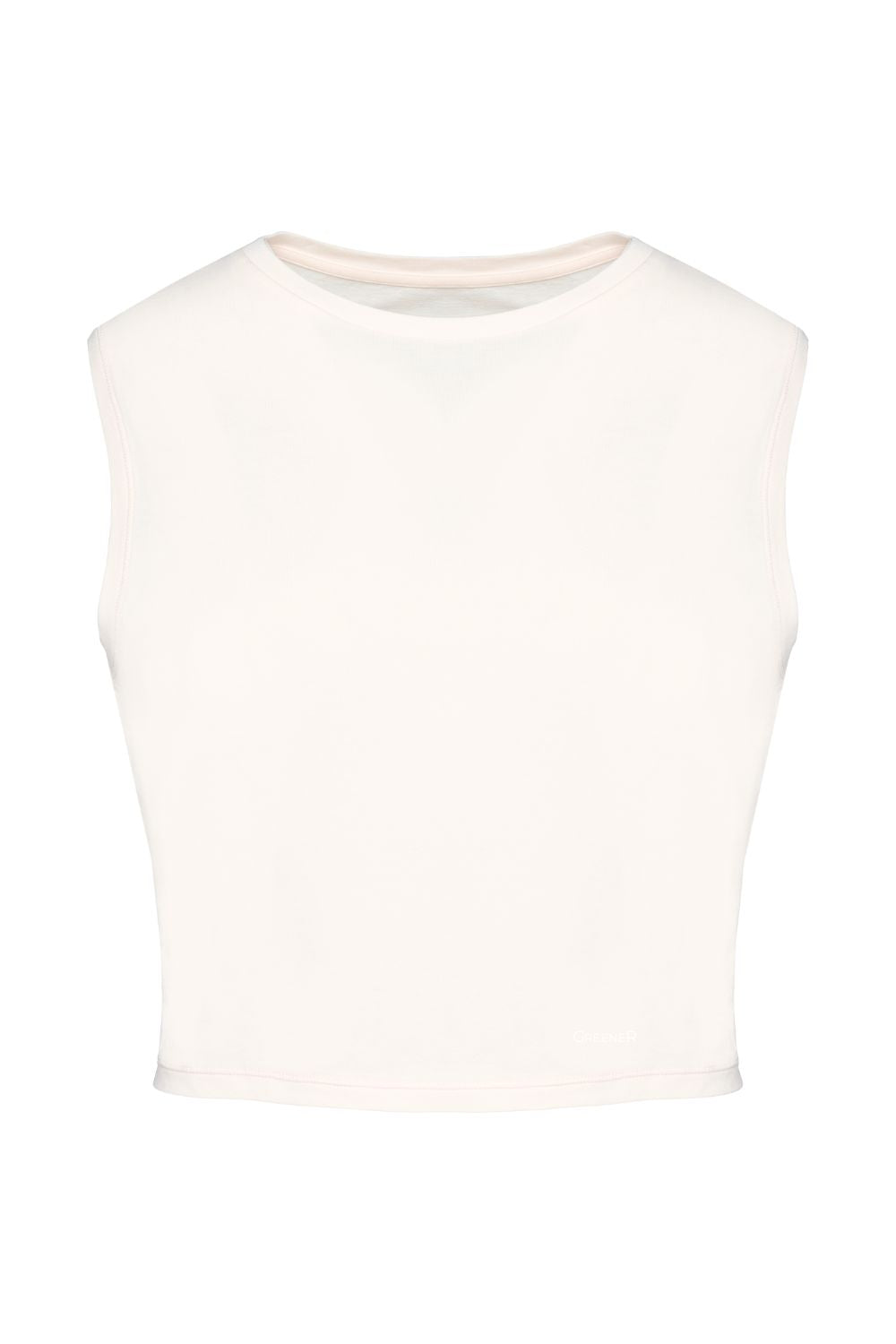 Camiseta crop sin mangas - Marfil Antiguo