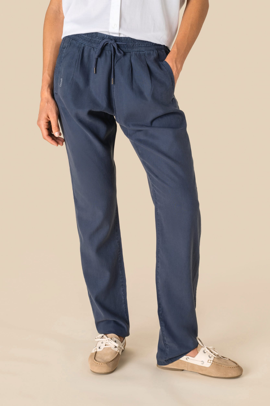 Pantalón Lyocell holgado - Azul Marino