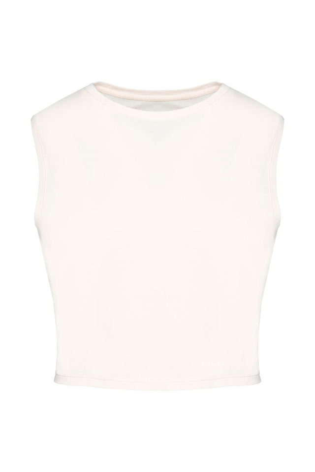 Camiseta crop sin mangas - Marfil Antiguo