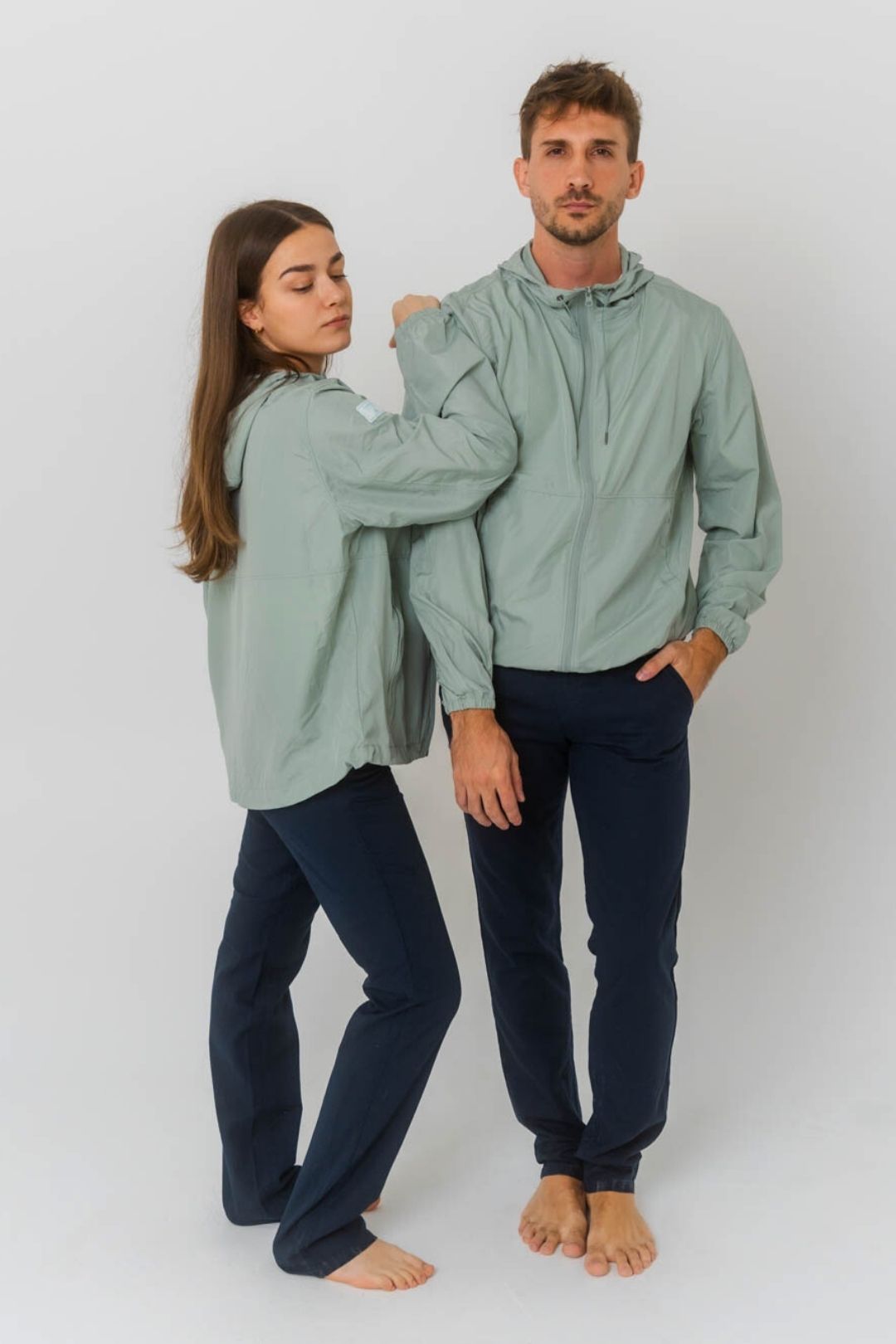 Pantalon en lin coupe régulière - Bleu Marine